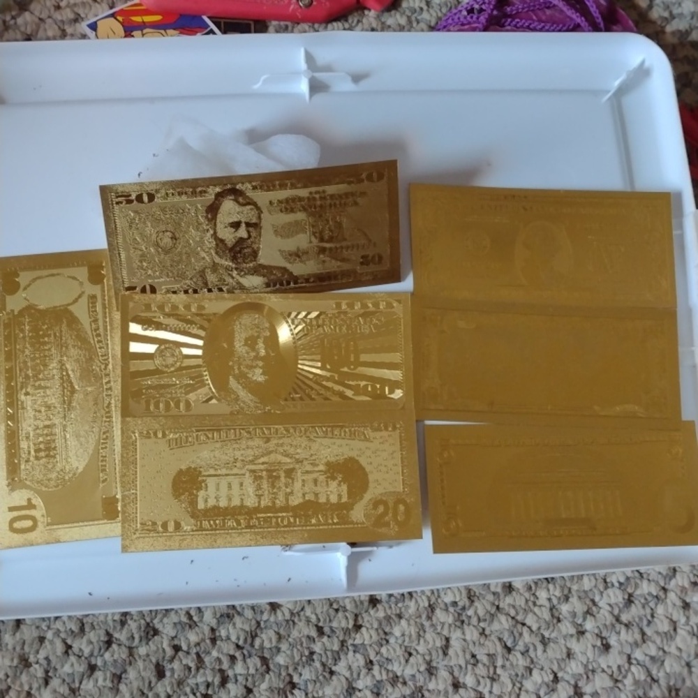 Mint Gold Foil Metal Bills